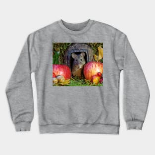 wild Autumn house mouse and  apple Crewneck Sweatshirt